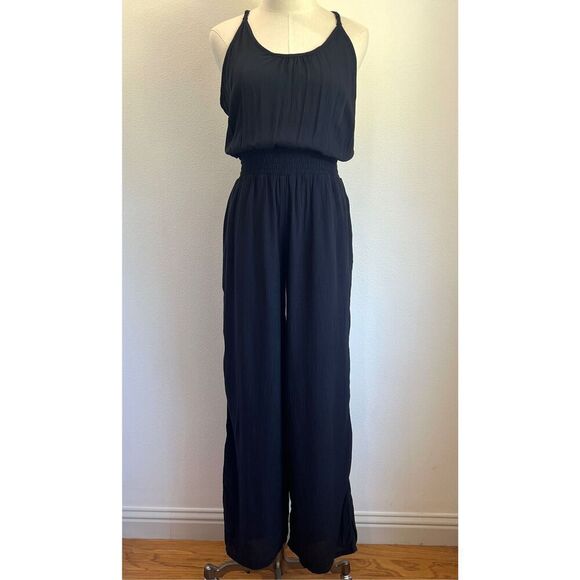 PrAna Fernie Wide Leg Jumpsuit Black NWT Lightweight Cover-Up Size XS - Picture 2 of 16